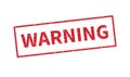 Warning red stamp. on white background. Vector illustration Royalty Free Stock Photo
